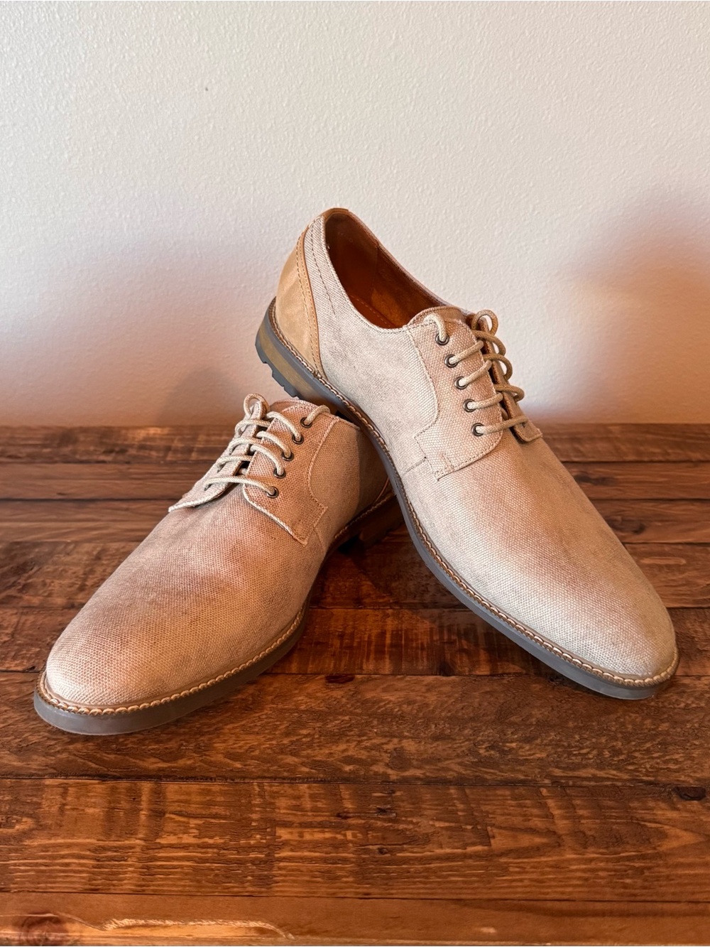 Carlo Morandi Men's Textile Canvas Derby Lace Up Dress Shoes - 11.5D
